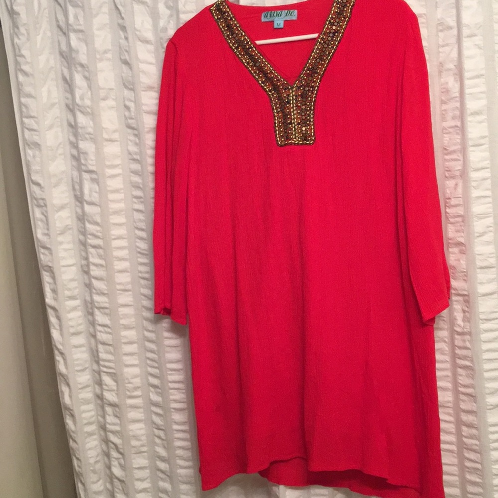 Red knee length dress francesca's